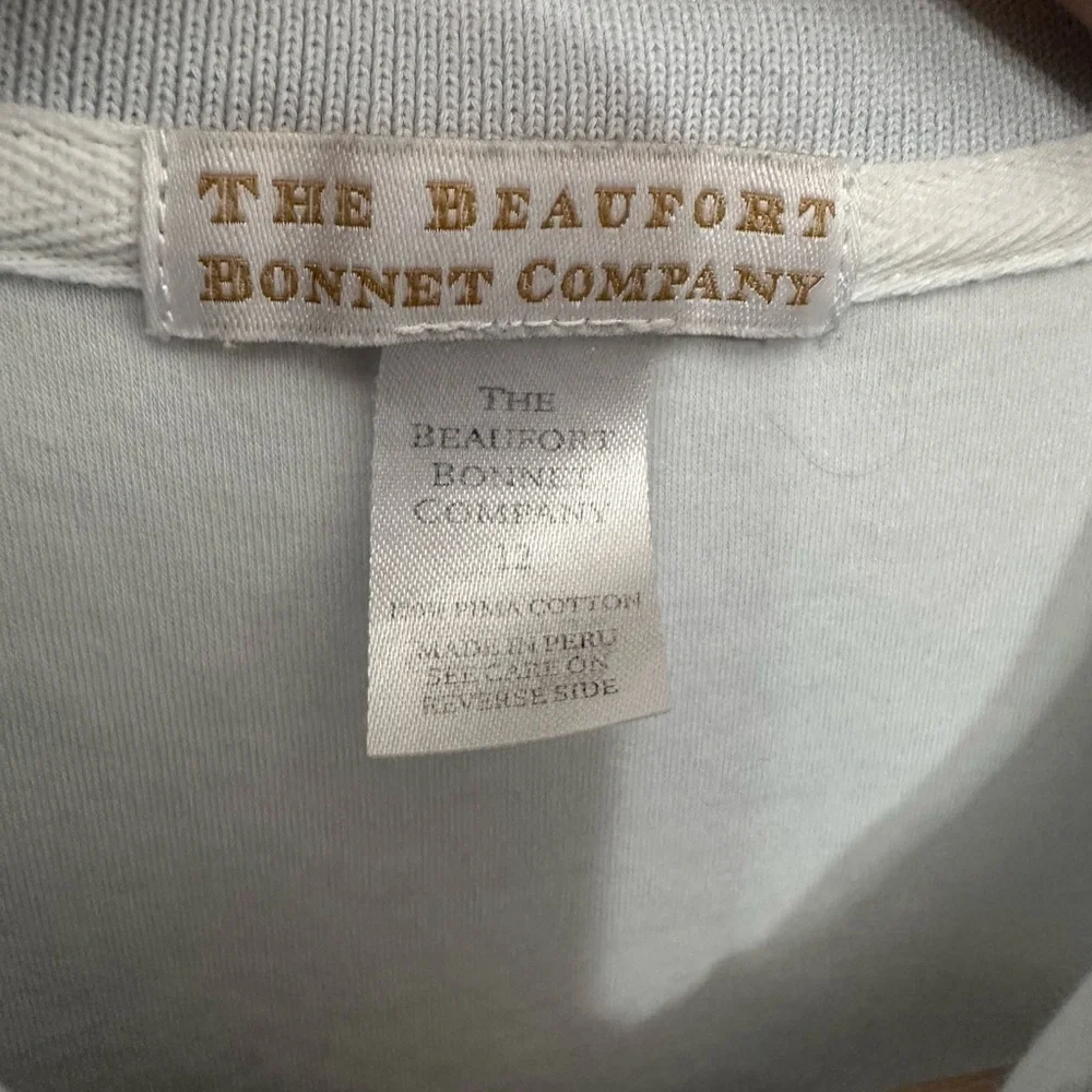 The Beaufort Bonnet Company Pale Blue Polo with Gold Embroidered Logo - Picture 3 of 4